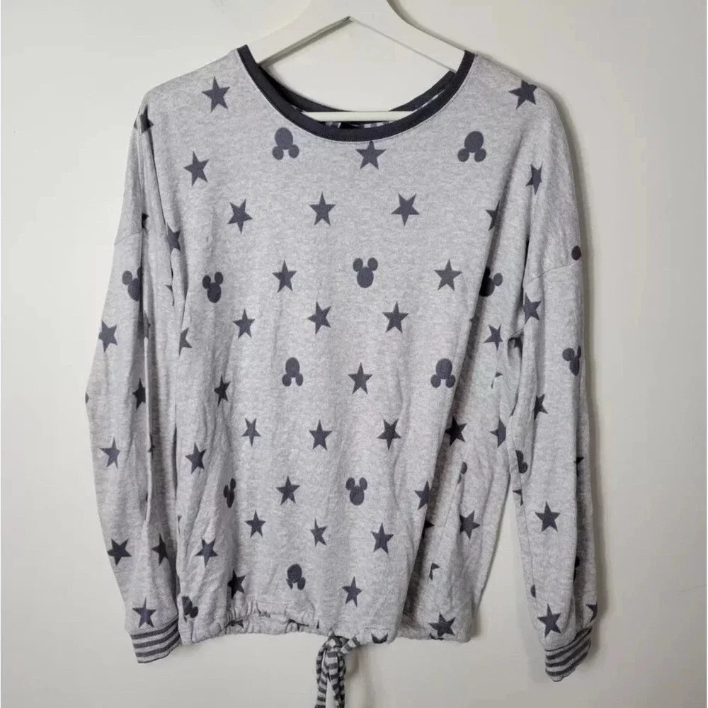 NEW DISNEY Women's Sz XXL Cozy Lounge Set Pajamas Grey Mickey Mouse Top &‎ Pants - Picture 3 of 7